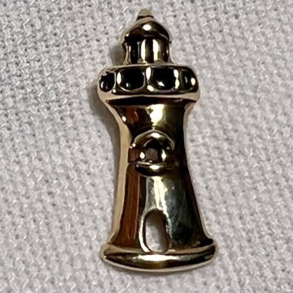 Vintage 14k Yellow Gold Lighthouse Charm Pendant Necklace Bracelet